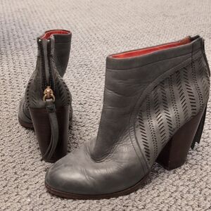 Coach Gray Leather Ankle Booties